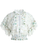 Alice + Olivia Flower Print Cotton Top