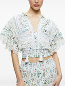 Alice + Olivia Flower Print Cotton Top