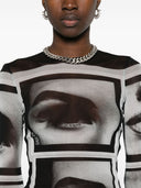 Jean Paul Gaultier Eyes And Lips Print Top