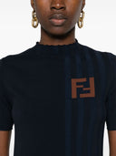 Fendi Ribbed Cotton T Shirt