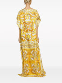 Dolce & Gabbana Dots Print Silk Maxi Dress