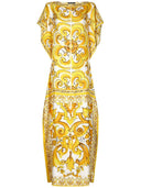 Dolce & Gabbana Dots Print Silk Maxi Dress