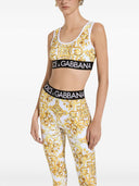 Dolce & Gabbana Maiolica Print Gym Bra
