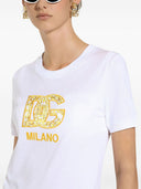 Dolce & Gabbana Embroidered Logo Cotton T Shirt