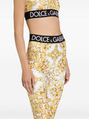 Dolce & Gabbana Maiolica Print Nylon Leggings