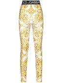 Dolce & Gabbana Maiolica Print Nylon Leggings