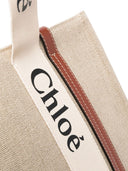 Chloè Woody Medium Canvas And Leather Tote Bag