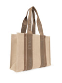 Chloè Woody Medium Canvas And Leather Tote Bag