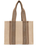 Chloè Woody Medium Canvas And Leather Tote Bag