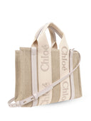 Chloè Woody Small Canvas And Leather Tote Bag