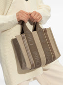 Chloè Woody Small Canvas And Leather Tote Bag