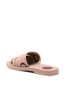 Chloè Woody Canvas And Leather Flat Sandals