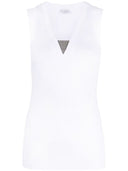 Brunello Cucinelli Ribbed Cotton Sleeveless Top