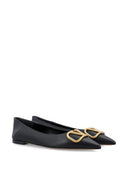 Valentino Garavani V Logo Signature Leather Ballets