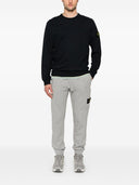 Stone Island Logo Cotton Crewneck Sweatshirt