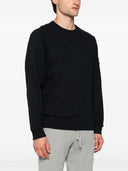 Stone Island Logo Cotton Crewneck Sweatshirt