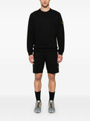 Stone Island Logo Cotton Crewneck Sweatshirt