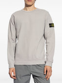 Stone Island Logo Cotton Crewneck Sweatshirt
