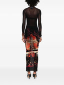 Jean Paul Gaultier Pigalle Print Long Dress