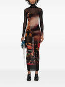 Jean Paul Gaultier Pigalle Print Long Dress