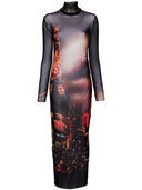 Jean Paul Gaultier Pigalle Print Long Dress