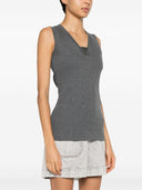 Brunello Cucinelli Ribbed Cotton Sleeveless Top