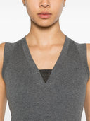 Brunello Cucinelli Ribbed Cotton Sleeveless Top
