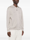Brunello Cucinelli Cotton And Silk Blend Hooded Zipped Cardigan
