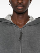 Brunello Cucinelli Cotton And Silk Blend Hooded Zipped Cardigan
