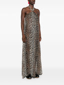 Ganni Leopard Print Halterneck Dress