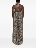 Ganni Leopard Print Halterneck Dress