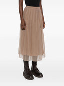 Brunello Cucinelli Silk Midi Skirt