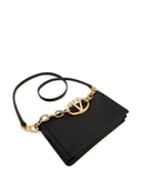 Valentino Garavani V Logo Chain Mini Leather Clutch