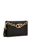 Valentino Garavani V Logo Chain Mini Leather Clutch