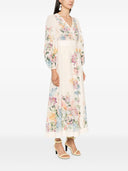 Zimmermann Floral Print Wrap Midi Dress