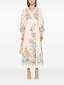 Zimmermann Floral Print Wrap Midi Dress