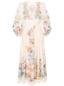 Zimmermann Floral Print Wrap Midi Dress