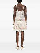 Zimmermann Floral Print Lace Trim Short Dress