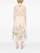 Zimmermann Floral Print Linen Midi Dress