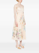 Zimmermann Floral Print Linen Midi Dress