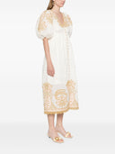 Zimmermann Embroidered Linen Midi Dress