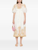 Zimmermann Embroidered Linen Midi Dress