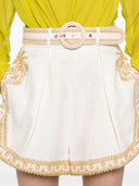 Zimmermann Embroidered Linen Shorts