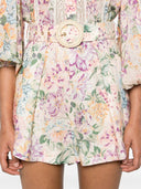 Zimmermann Floral Print Linen Shorts