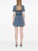 Self Portrait Textured Denim Mini Dress