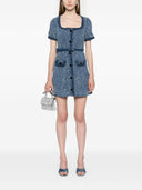 Self Portrait Textured Denim Mini Dress