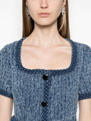 Self Portrait Textured Denim Mini Dress