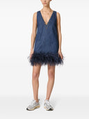 Valentino Feathered Denim Mini Dress