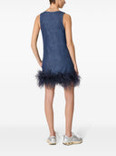 Valentino Feathered Denim Mini Dress