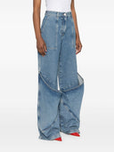 Der Attico Wide Bein Denim -Baumwolljeans